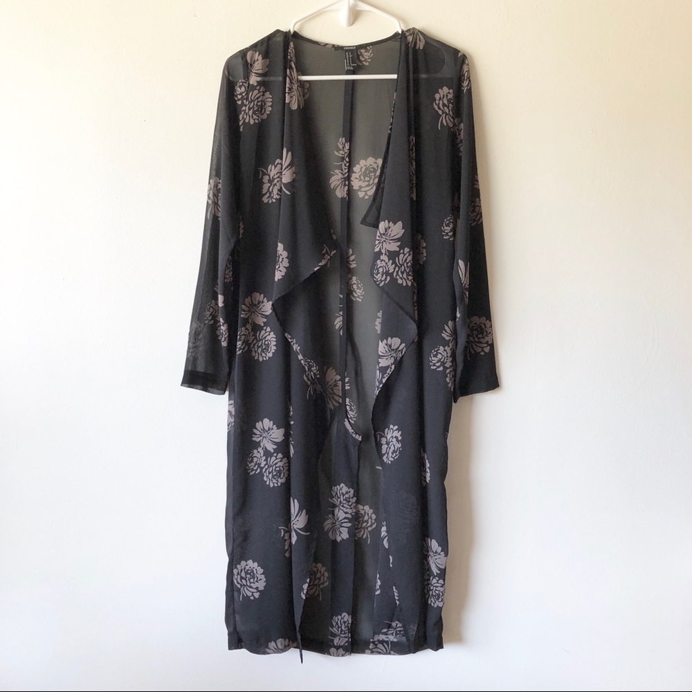 Forever 21 Sheer Floral Duster